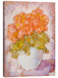 Leinwandbild Orangefarbene Blumen in einer Vase, 1961