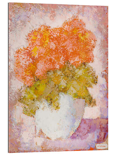 Gallery Print Orangefarbene Blumen in einer Vase, 1961