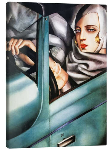Canvastavla Autoportrait (Tamara in a Green Bugatti)