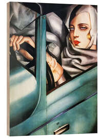 Wood print Autoportrait (Tamara in a Green Bugatti)