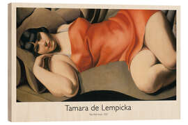 Wood print The Pink Tunic, 1927 - Tamara de Lempicka