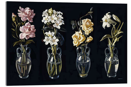 Acrylic print Cut Flowers in Vases (Four Paintings), 1938
