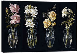 Canvas print Cut Flowers in Vases (Four Paintings), 1938 - Tamara de Lempicka