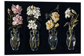 Print på skumplade Cut Flowers in Vases (Four Paintings), 1938