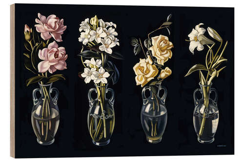 Print på træ Cut Flowers in Vases (Four Paintings), 1938