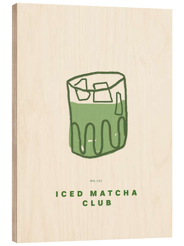 Tableau en bois Iced Matcha Club