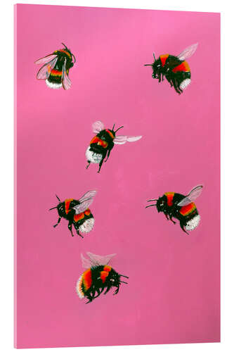 Obraz na szkle akrylowym Happy Bumblebees