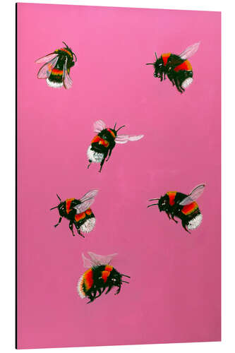 Aluminiumsbilde Happy Bumblebees
