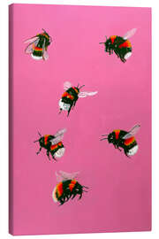 Canvas print Happy Bumblebees
