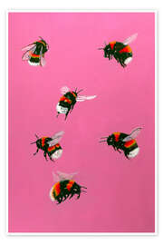 Poster Happy Bumblebees - Kate Kingdom