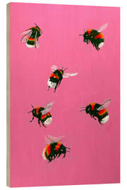 Puutaulu Happy Bumblebees