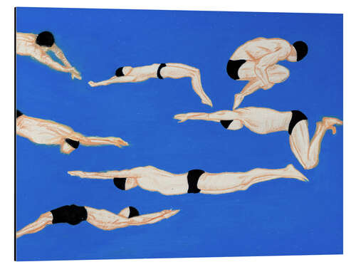 Alubild Schwimmer auf Blau