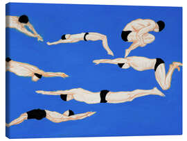 Lienzo Swimmers on Blue