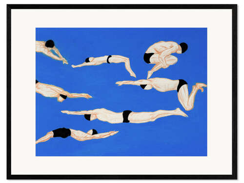Kunsttryk i ramme Swimmers on Blue