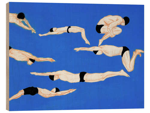 Quadro de madeira Swimmers on Blue