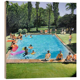 Wood print Pool Party Provence - Kate Kingdom