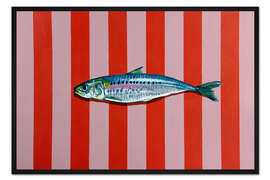 Gerahmter Kunstdruck Sardine &amp; Streifen