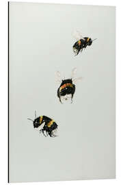 Aluminiumsbilde Three bumblebees