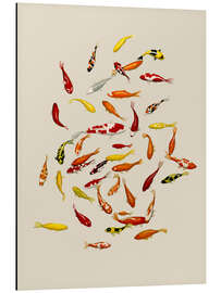 Tableau en aluminium Koi fish on cream - Kate Kingdom