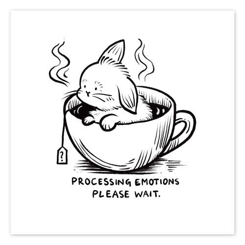 Plakat Processing emotions, please wait