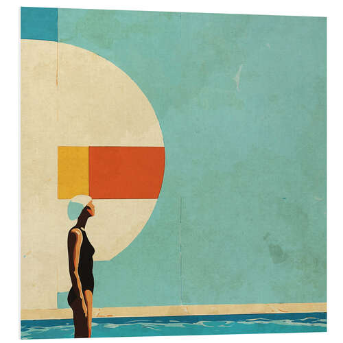Hartschaumbild Mid Century Pool