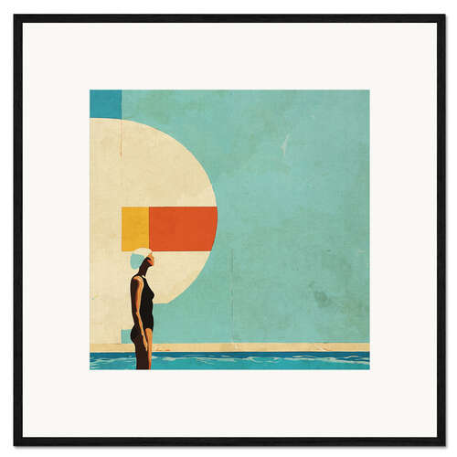 Plakat artystyczny premium w ramie Mid Century Pool