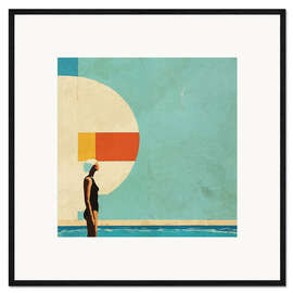 Impression artistique encadrée Mid Century Pool - Layla Oz