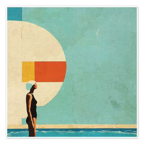 Poster Mid Century Pool