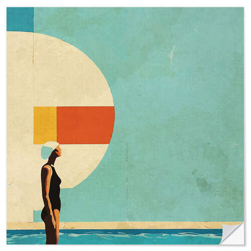 Sticker mural Mid Century Pool
