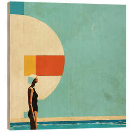 Obraz na drewnie Mid Century Pool