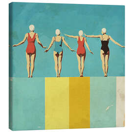 Lienzo Four figures on the pool - Layla Oz
