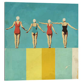 Gallery print Four figures on the pool