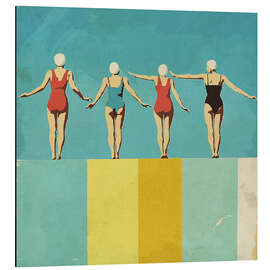 Magnettafel Vier Figuren auf der Poolumrandung - Layla Oz