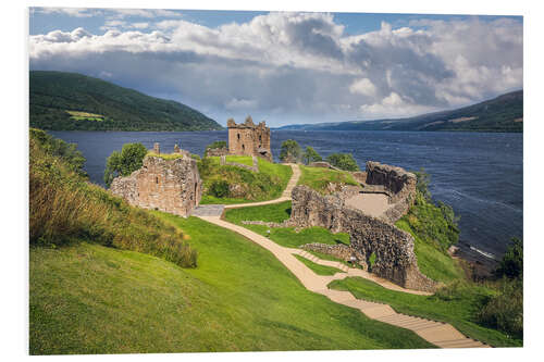 Foam board print Urquhart Castle at Loch Ness, Schottland