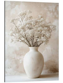 Magnettafel Zarte Blumen in Weiß