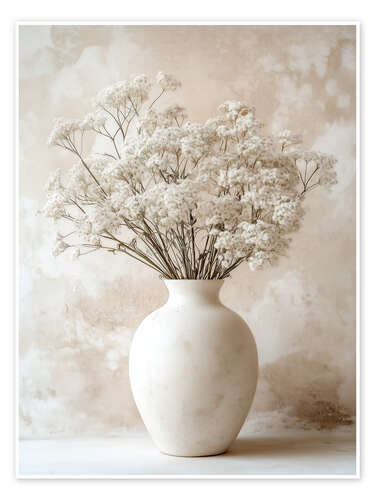 Póster Delicate Flowers in White