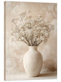 Puutaulu Delicate Flowers in White - Annika Persson