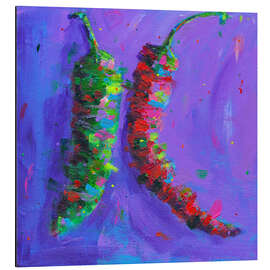 Aluminium print Jalapeno Pepper and Red Chilli - Dawn Underwood