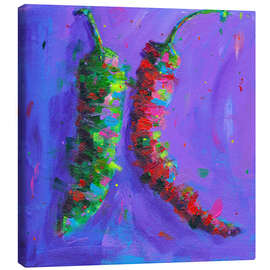 Lærredsbillede Jalapeno Pepper and Red Chilli - Dawn Underwood