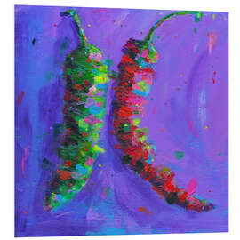 Hartschaumbild Jalapenos und Chilli