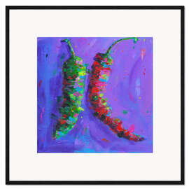 Gerahmter Kunstdruck Jalapenos und Chilli