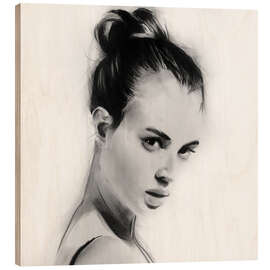 Wood print Poised in Silence - Denny Stoekenbroek