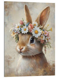 Gallery print Vintage Easter Bunny with Floral Wreath