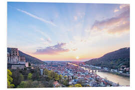 Hartschaumbild Heidelberg im Sonnenuntergang