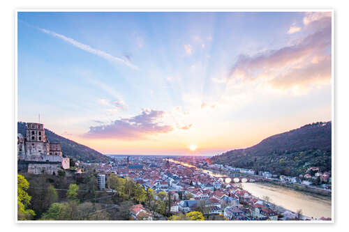 Poster Heidelberg in the Sunset