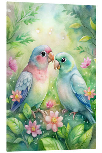 Obraz na szkle akrylowym Parrot Couple