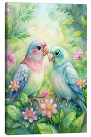 Canvastavla Parrot Couple - nobelart