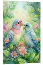 Magnettafel Papageienpaar