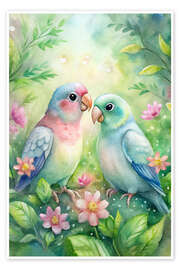 Plakat Parrot Couple - nobelart