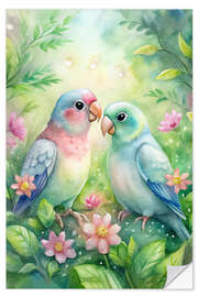 Wandsticker Papageienpaar